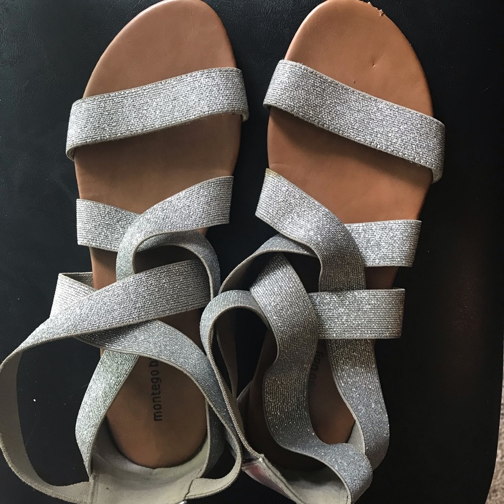 Montego Bay Club Silver Strappy Sandals Size 8.5